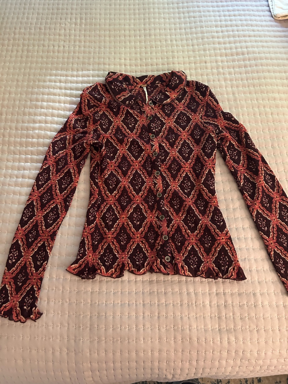 Free People Smocked Top Medium